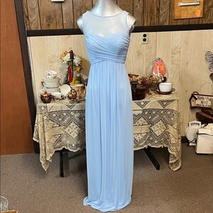 David's Bridal Light Blue Maxi Dress